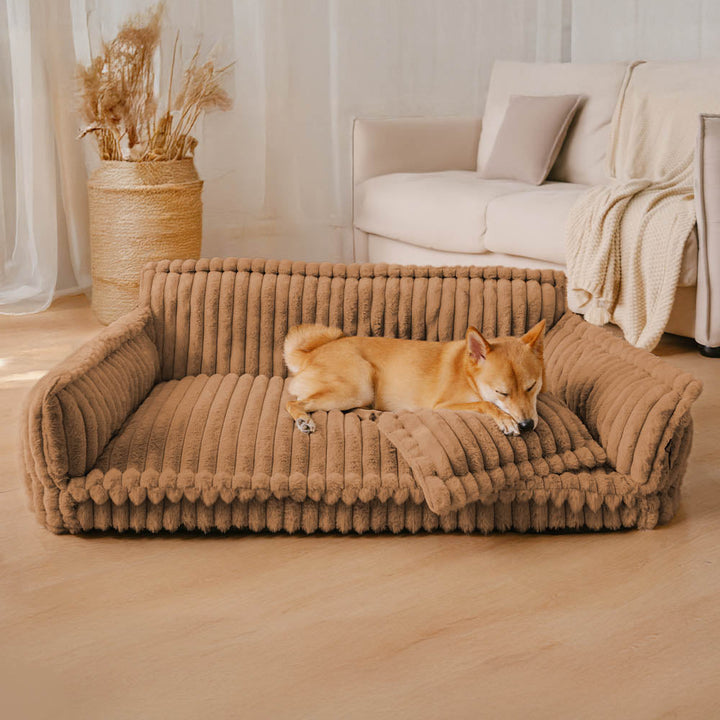 Orthopedic Dog Sofa Bed with Egg Crate Foam and Washable Plush Cover