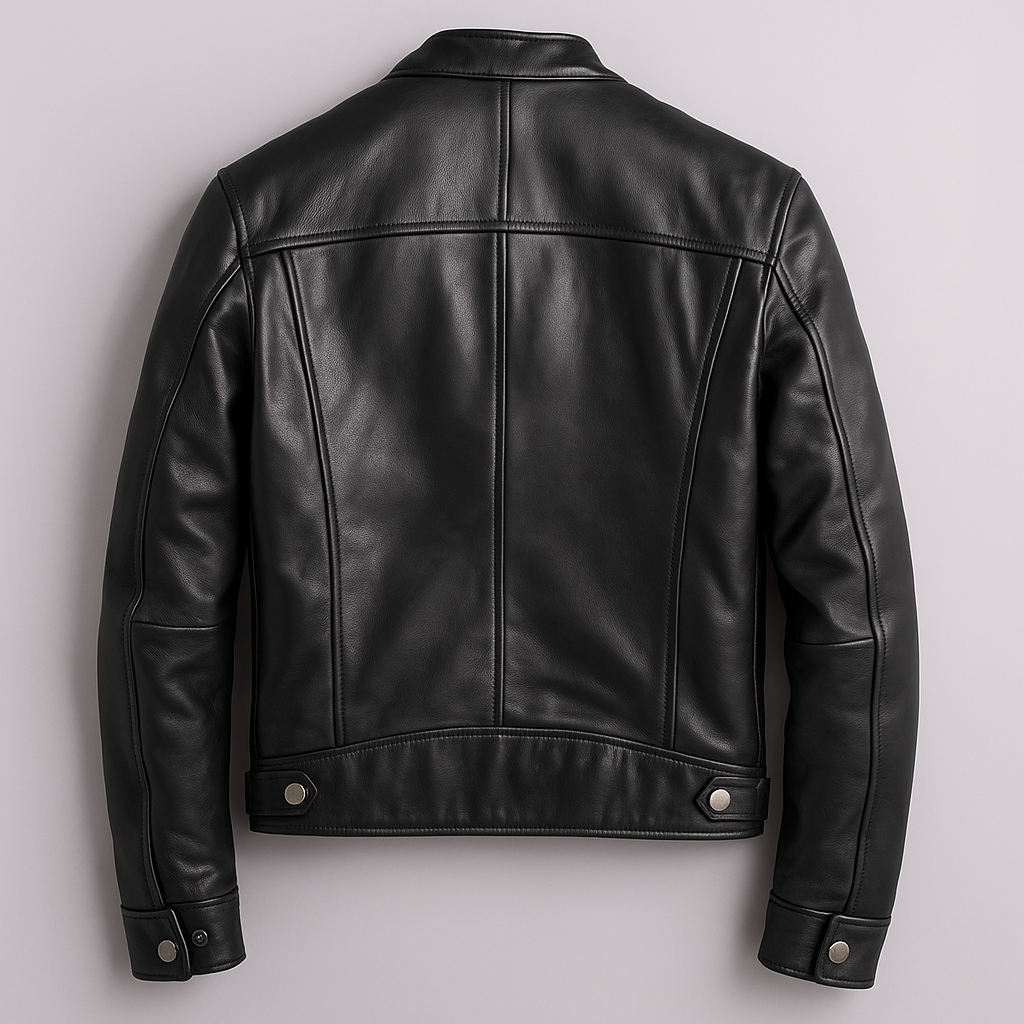 Zip-Through Lined Leather-Look Jacket for Men, image 7
