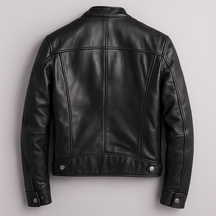Zip-Through Lined Leather-Look Jacket for Men, image 7