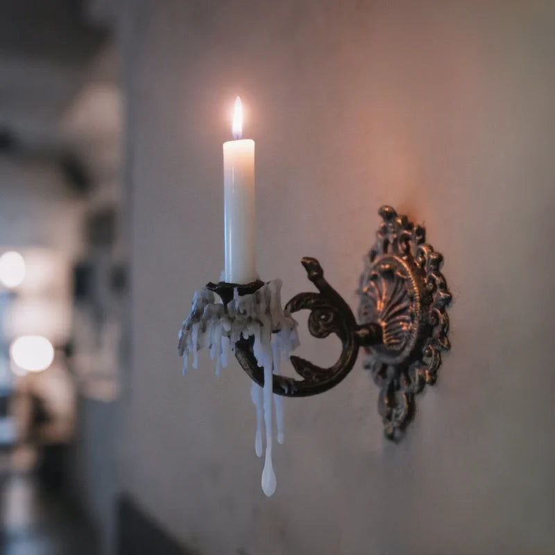 Candle Sconce | Ornate Vintage Design, Rich Cast Iron