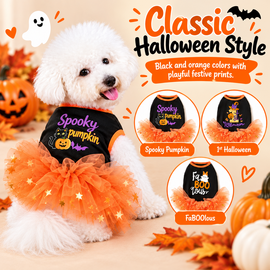 Halloween Dog Tutu Dress for Parties & Photos | Soft Lightweight Costume for Small Dogs