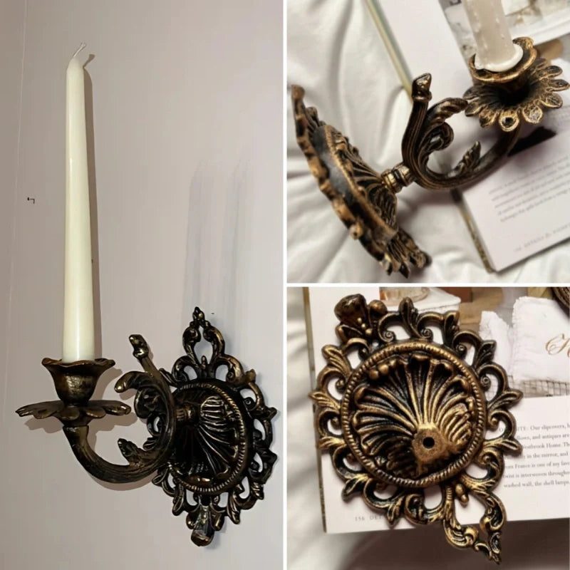 Candle Sconce | Ornate Vintage Design, Rich Cast Iron