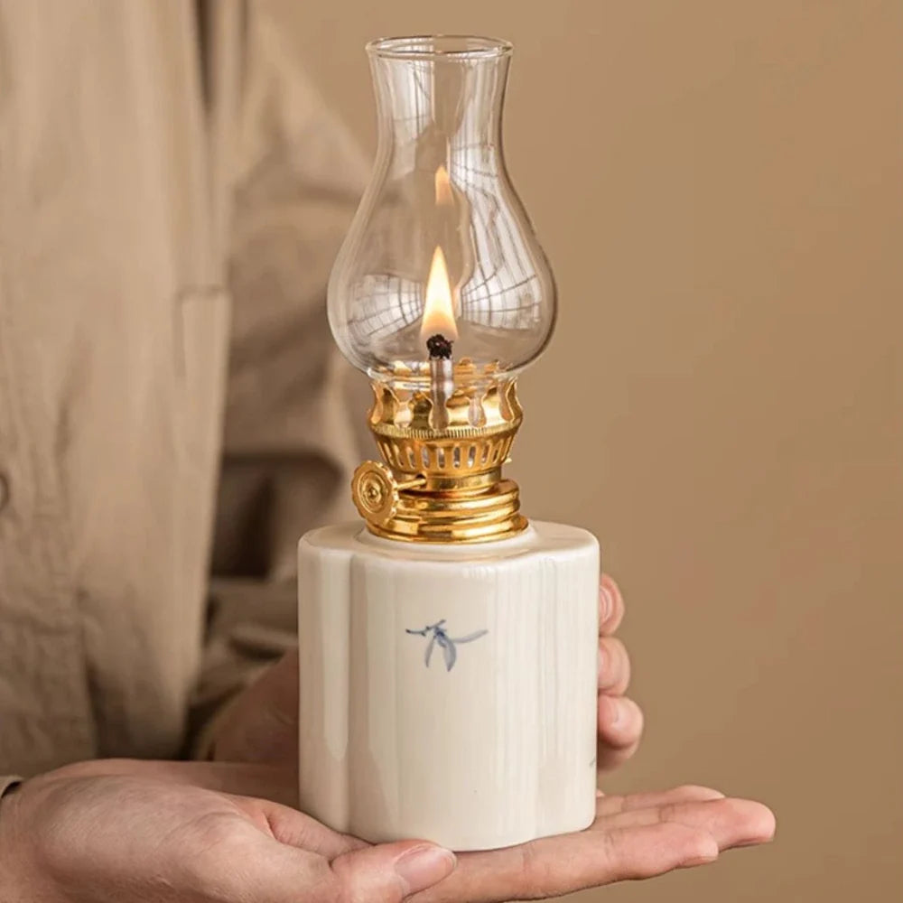 Oil Lantern | Artisan-Crafted Design, Adjustable Flame Control
