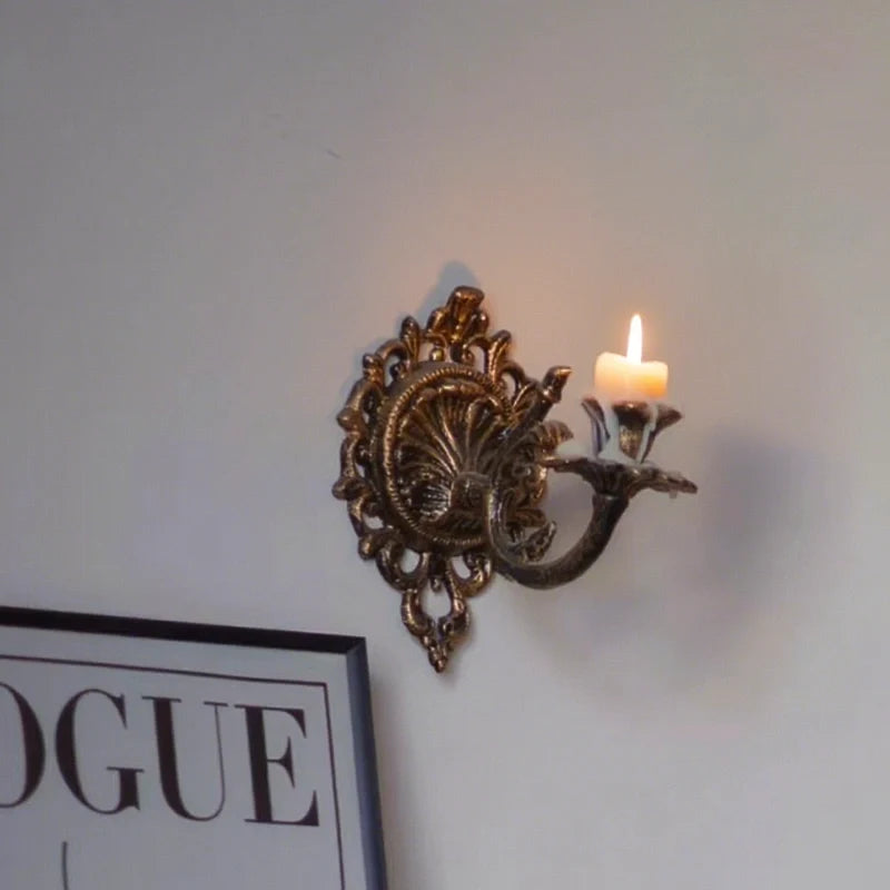 Candle Sconce | Ornate Vintage Design, Rich Cast Iron