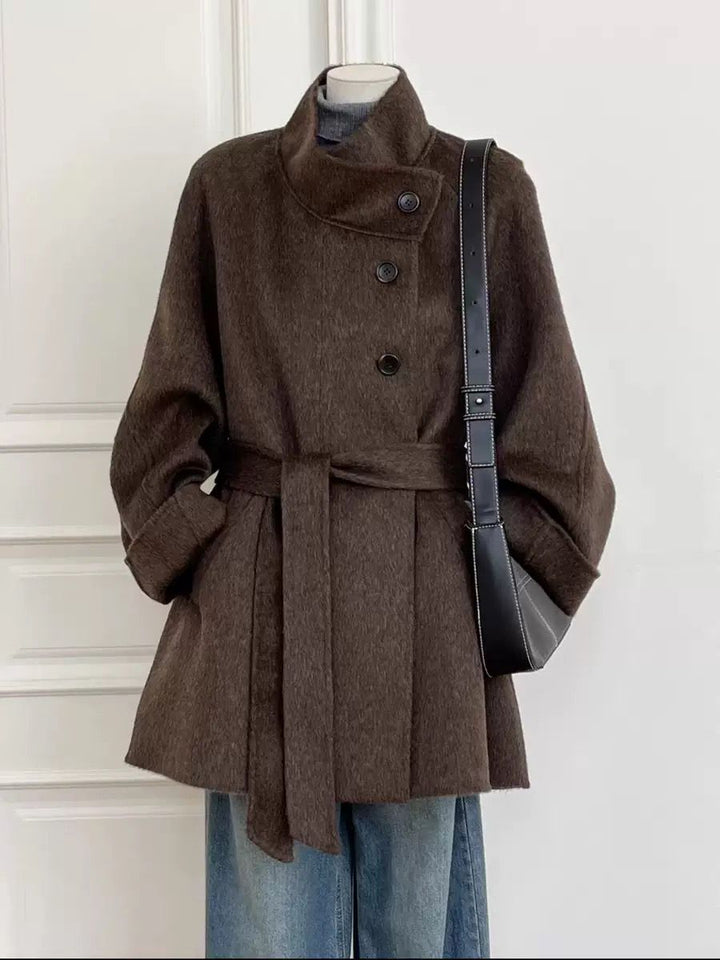 Belted Coat for Women in Brown, image 3