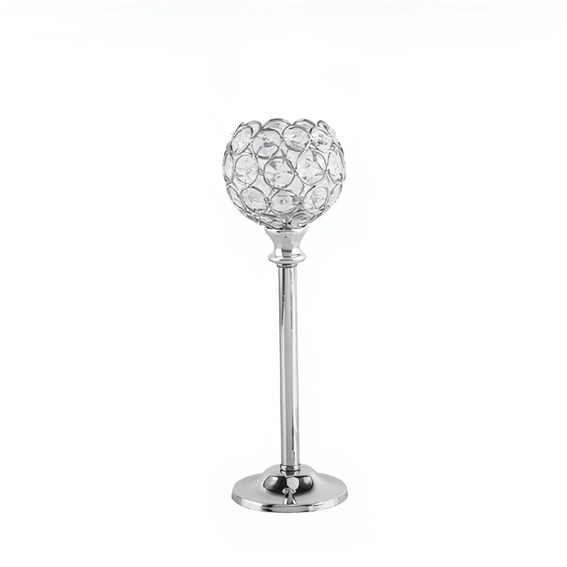 Candle Holder | Sparkling Crystal Design, Vintage-Inspired Elegance