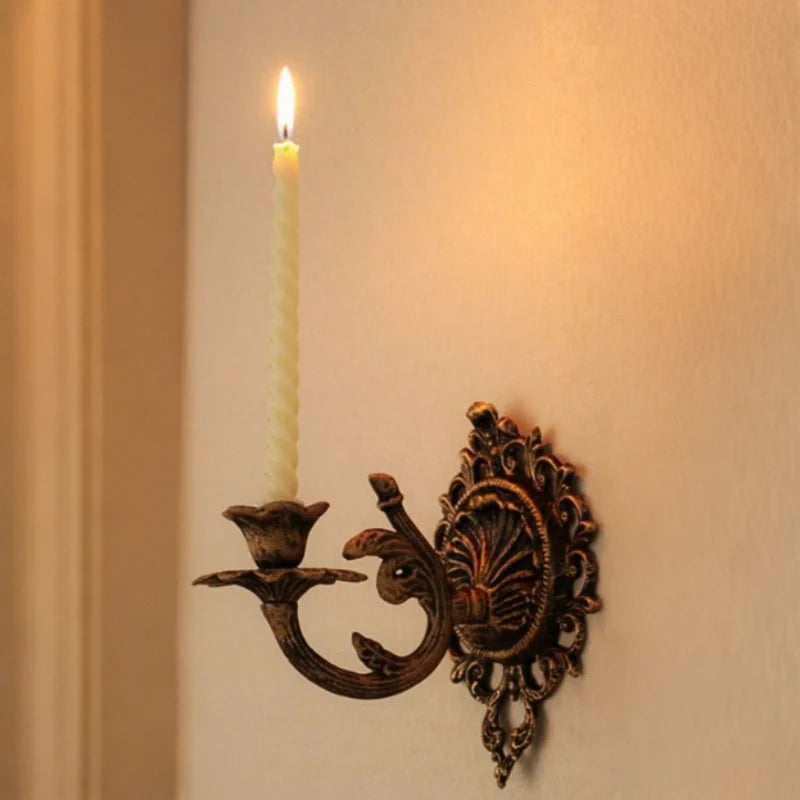 Candle Sconce | Ornate Vintage Design, Rich Cast Iron