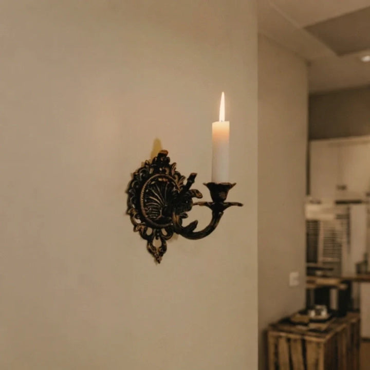 Candle Sconce | Ornate Vintage Design, Rich Cast Iron