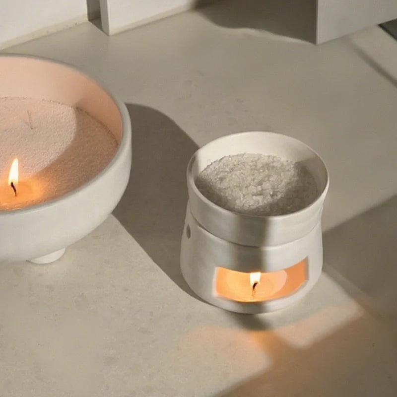Ceramic Diffuser | Dual-Chamber Functionality, Serene Candle Glow