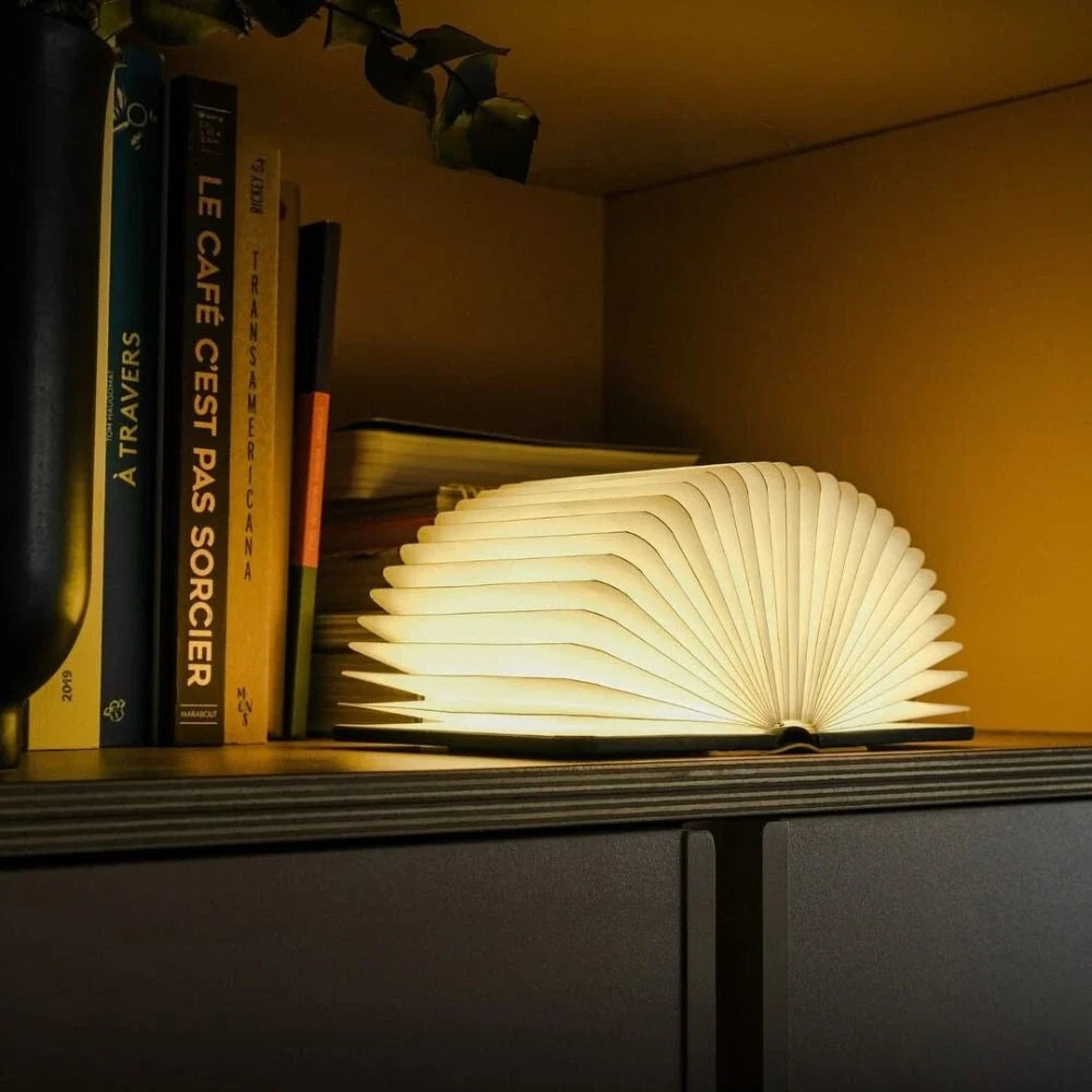 Folding Wooden Book Lamp | Rechargeable Foldable Night Light