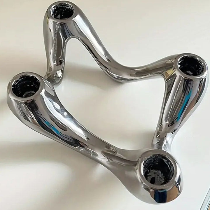 Vague Ripple Ceramic Candelabra