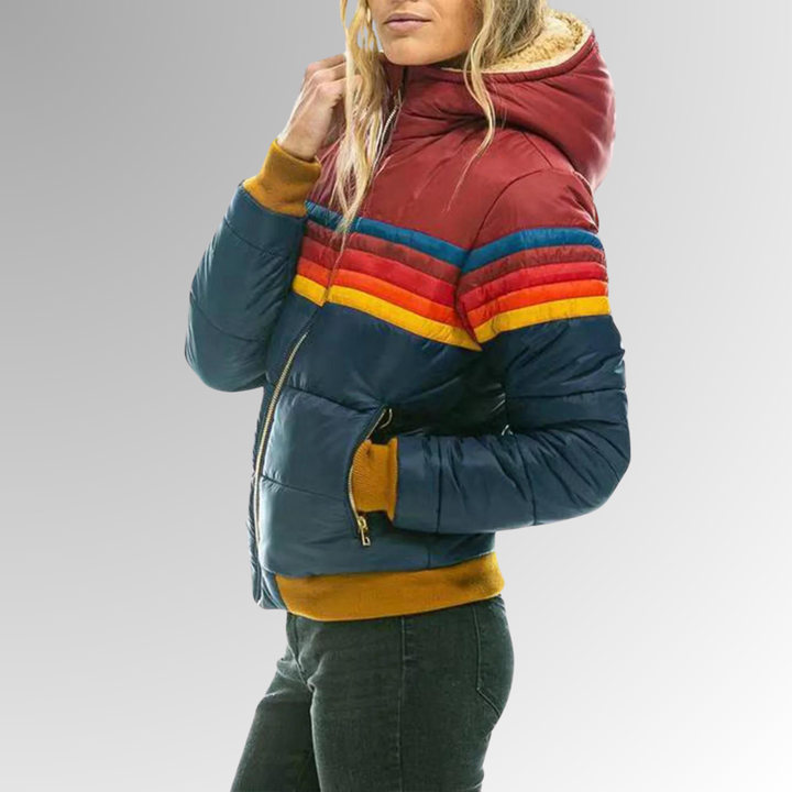 Women's Retro Striped Quilted Jacket