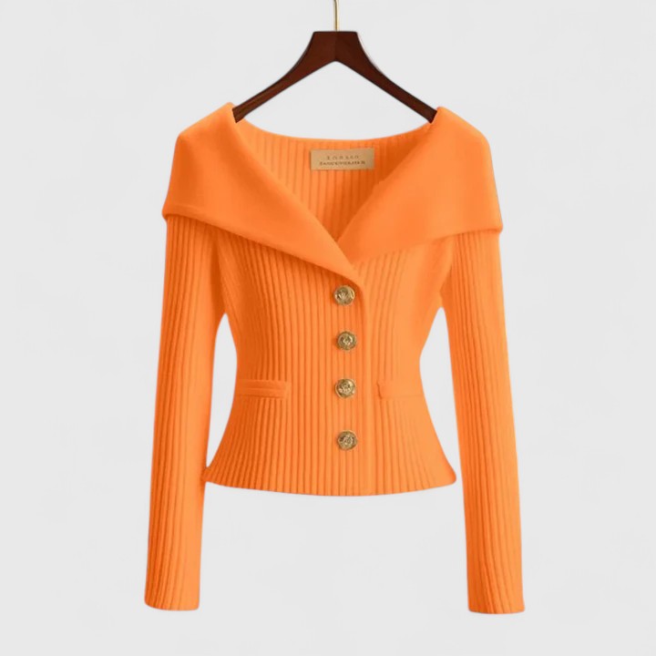 Oversized Cardigan for Women in Yellow in Orange