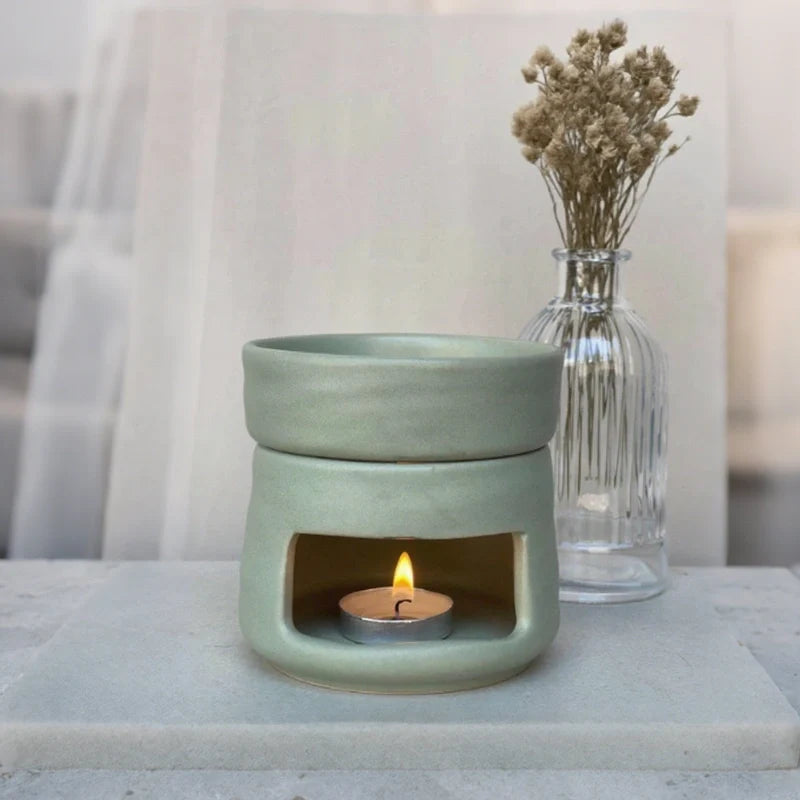 Ceramic Diffuser | Dual-Chamber Functionality, Serene Candle Glow