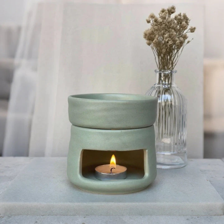 Ceramic Diffuser | Dual-Chamber Functionality, Serene Candle Glow