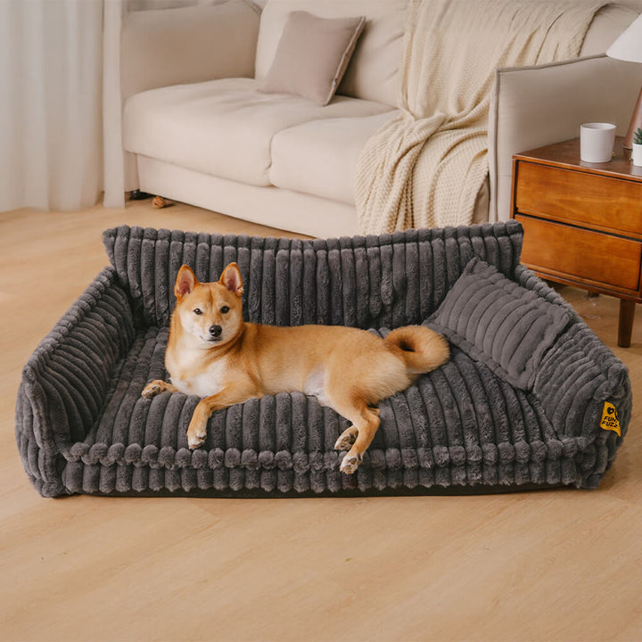 Orthopedic Dog Sofa Bed with Egg Crate Foam and Washable Plush Cover