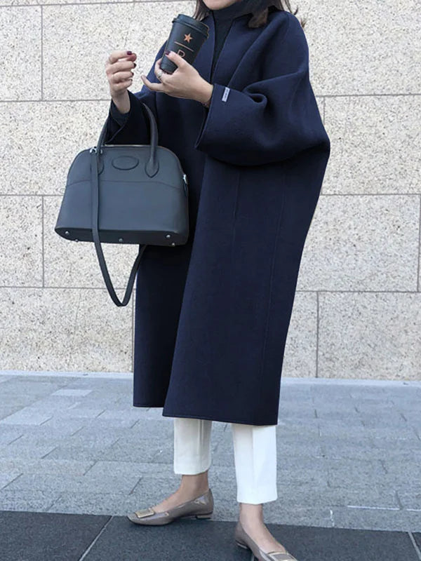 Oversized Open Front Long Coat for Women with Wide Sleeves (6)