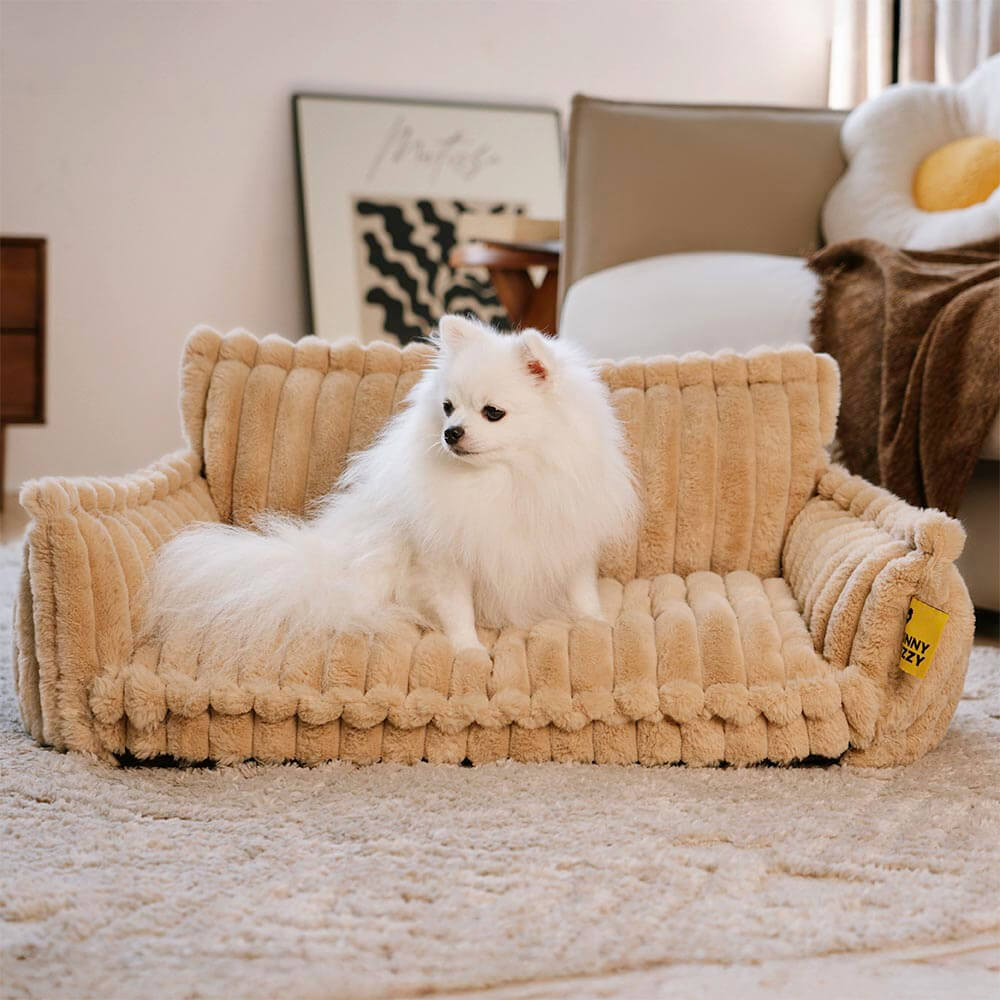 Orthopedic Dog Sofa Bed with Egg Crate Foam and Washable Plush Cover