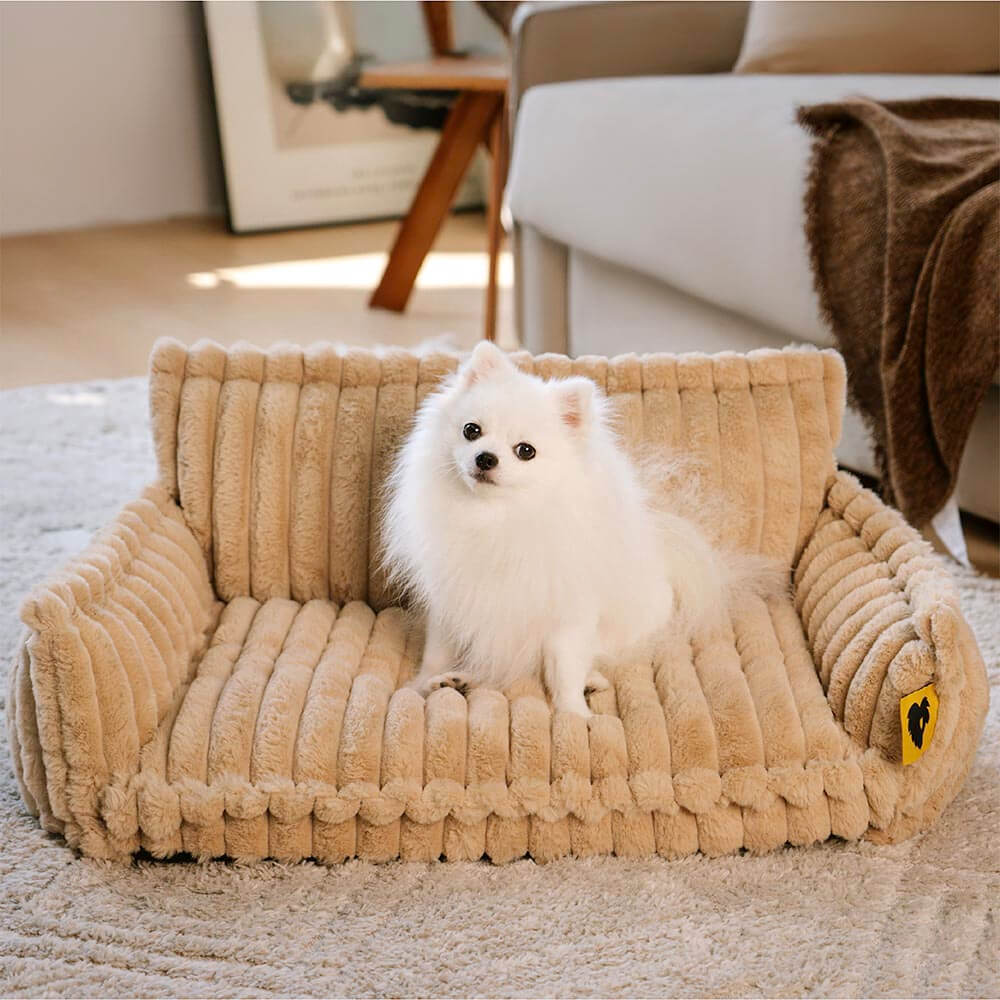 Orthopedic Dog Sofa Bed with Egg Crate Foam and Washable Plush Cover