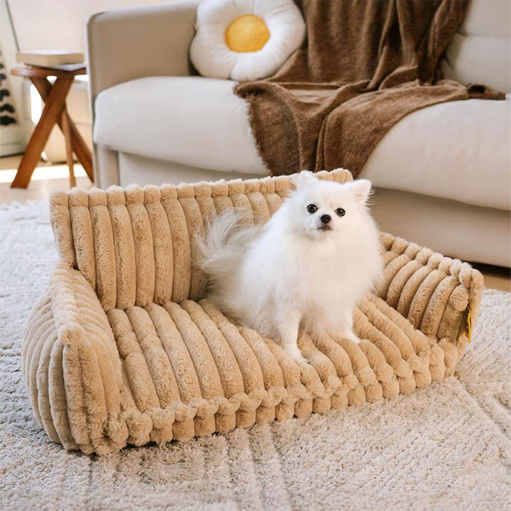 Orthopedic Dog Sofa Bed with Egg Crate Foam and Washable Plush Cover