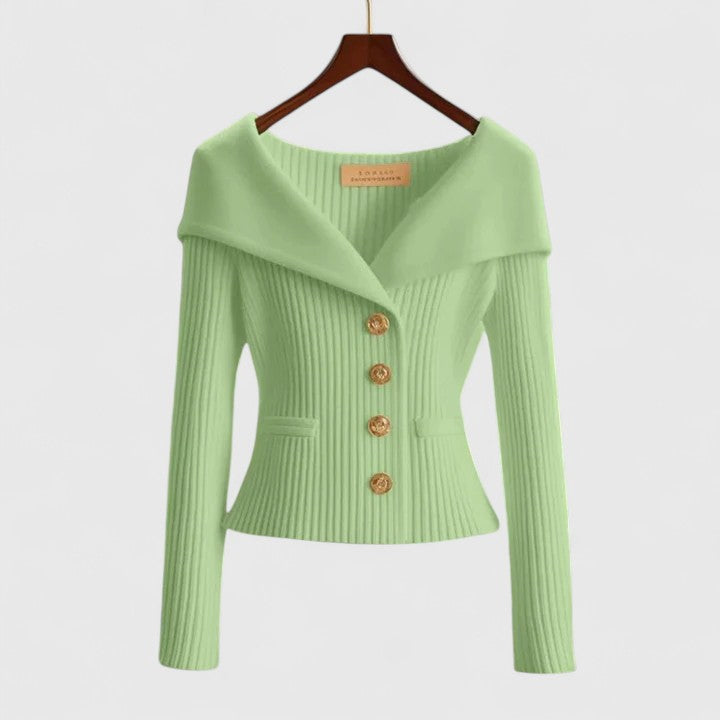 Oversized Cardigan for Women in Yellow in Green