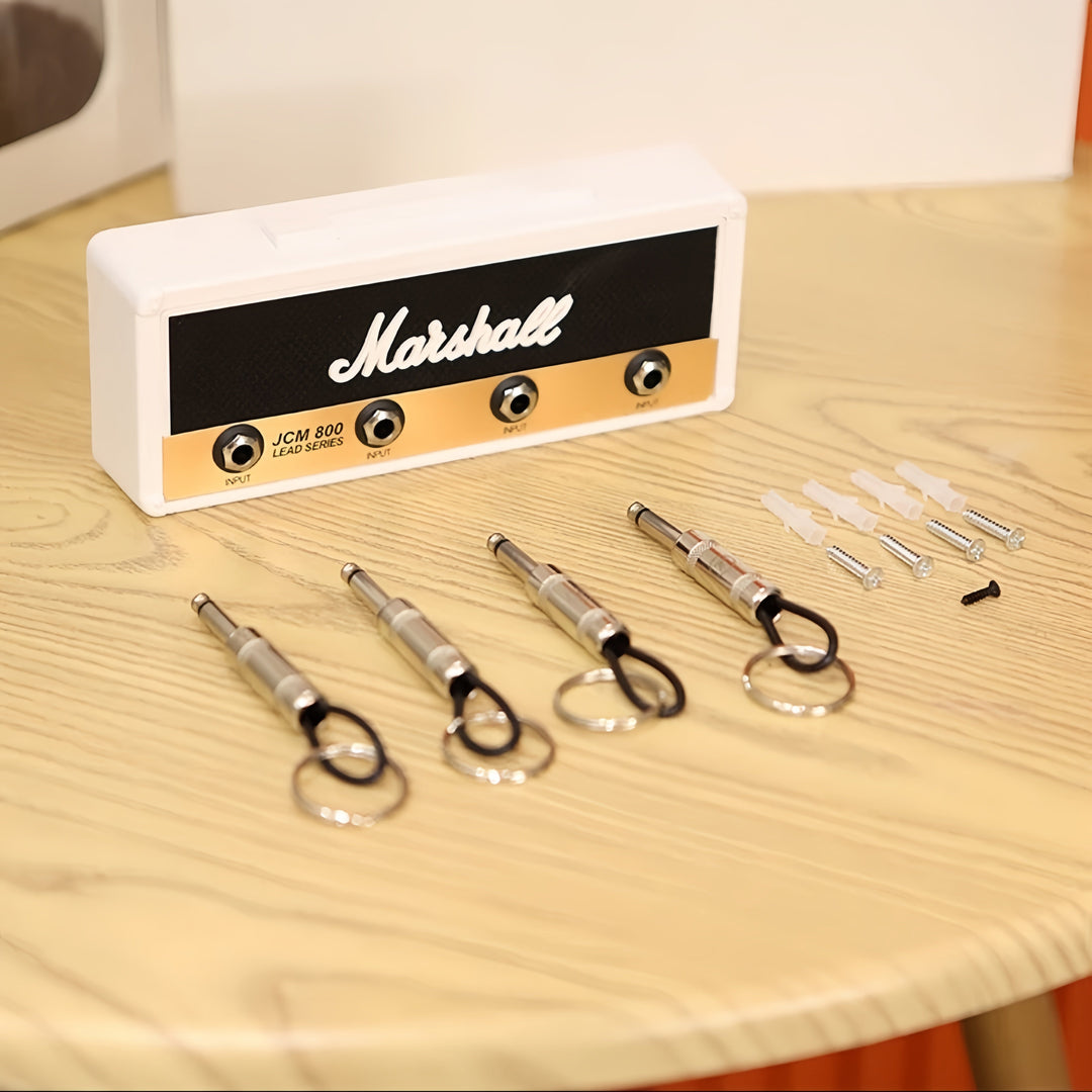 Guitar Amp Key Holder | Wall-Mounted Amplifier Key Rack, 4 Hooks