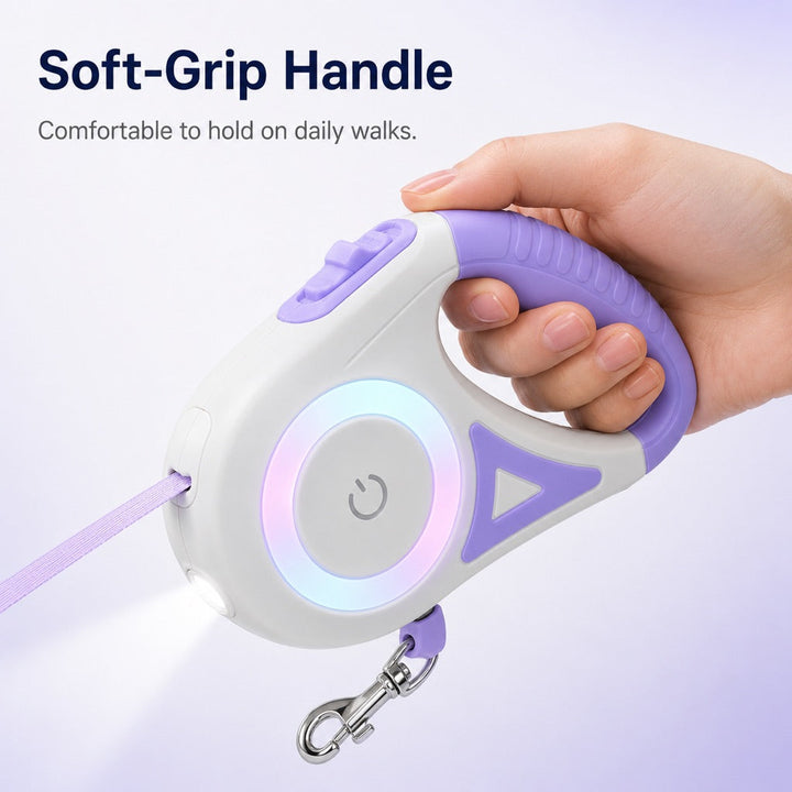 LED Retractable Dog Leash for Night Walks