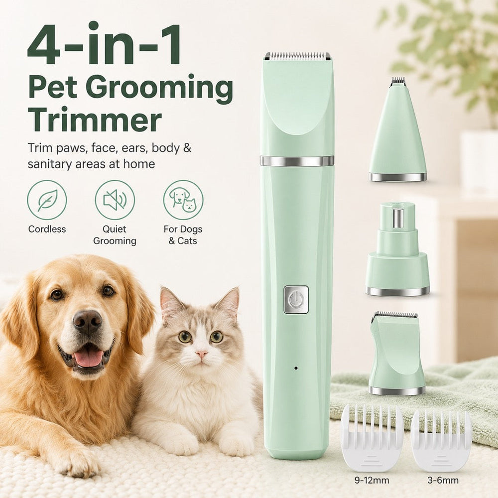 4-in-1 Cordless Pet Grooming Trimmer for Dogs & Cats