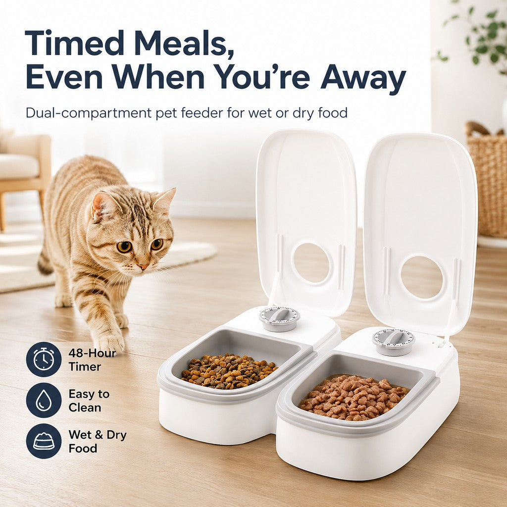 48-Hour Timed Pet Feeder for Cats & Small Dogs