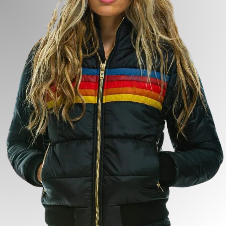 Women's Retro Striped Quilted Jacket