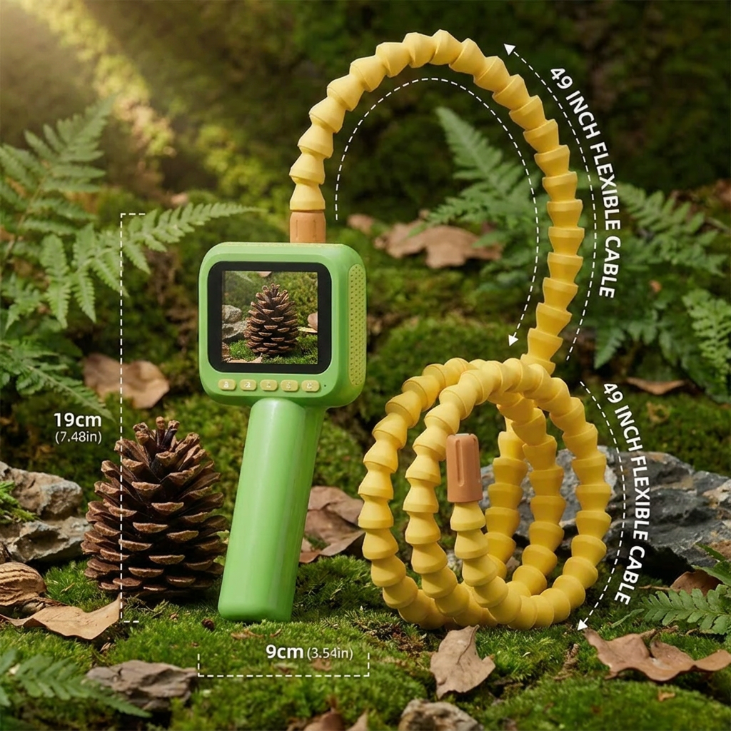 Kids Exploration Camera with Waterproof Probe, LCD Screen & LED Light