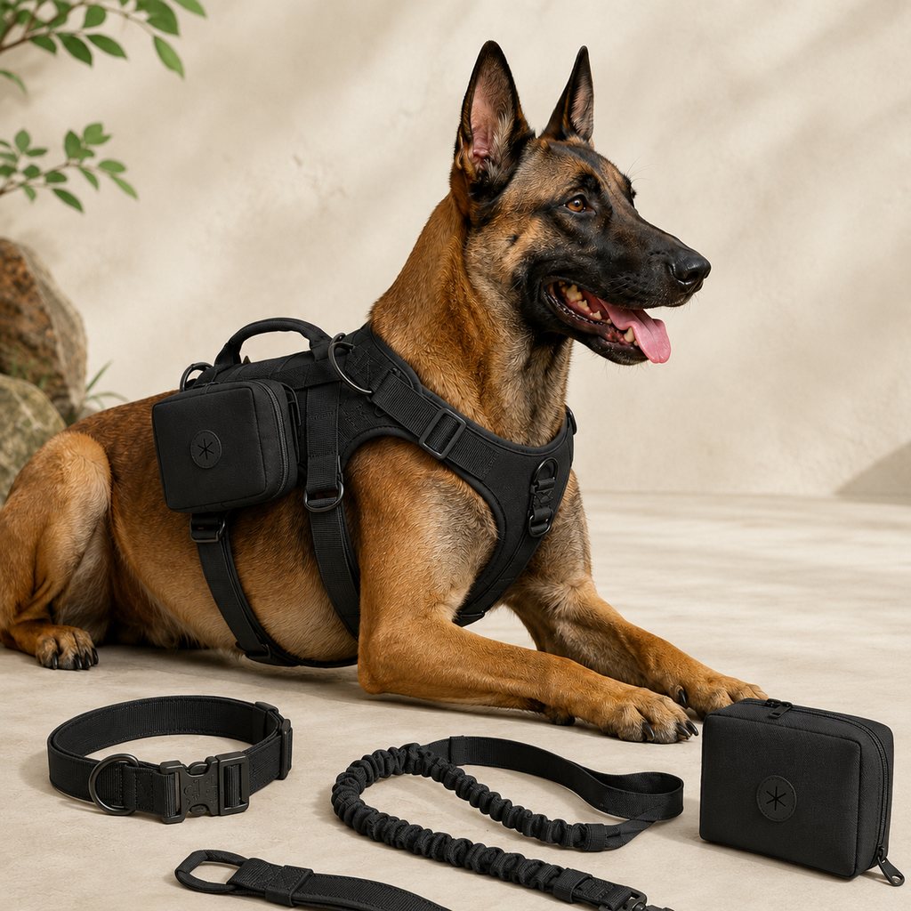 5-Piece Tactical Dog Harness Set for Hiking & Training | Better Control for Strong Dogs