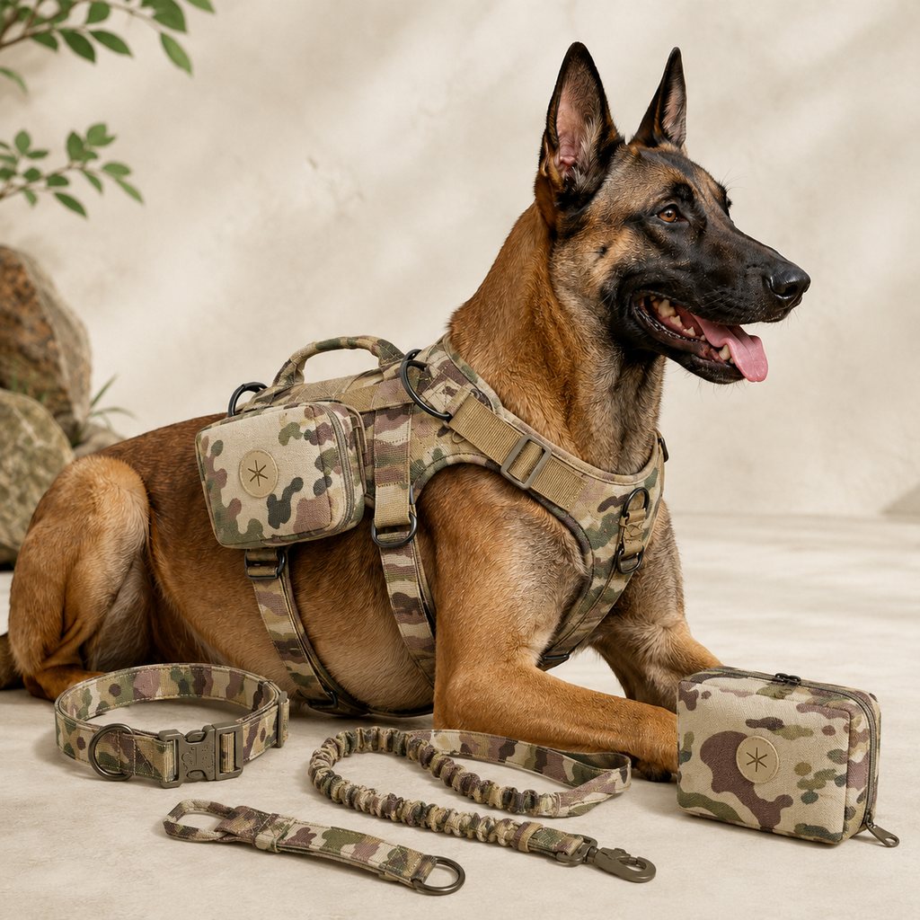 5-Piece Tactical Dog Harness Set for Hiking & Training | Better Control for Strong Dogs