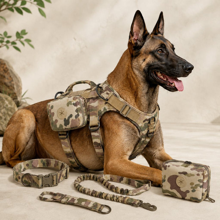 5-Piece Tactical Dog Harness Set for Hiking & Training | Better Control for Strong Dogs