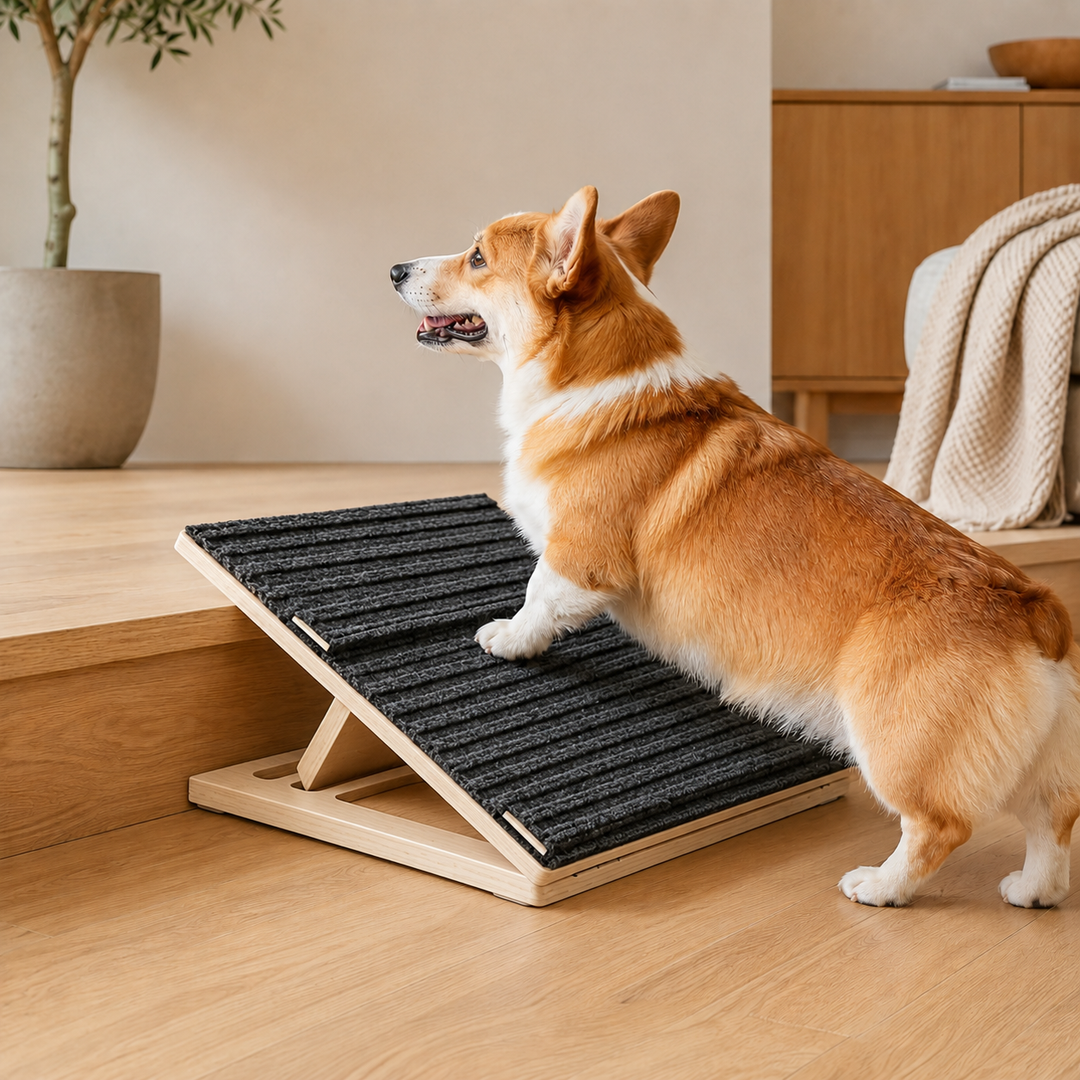 Foldable Wooden Dog Stairs for Small Dogs | Non-Slip Pet Ramp for Sofa, Bed & Indoor Steps