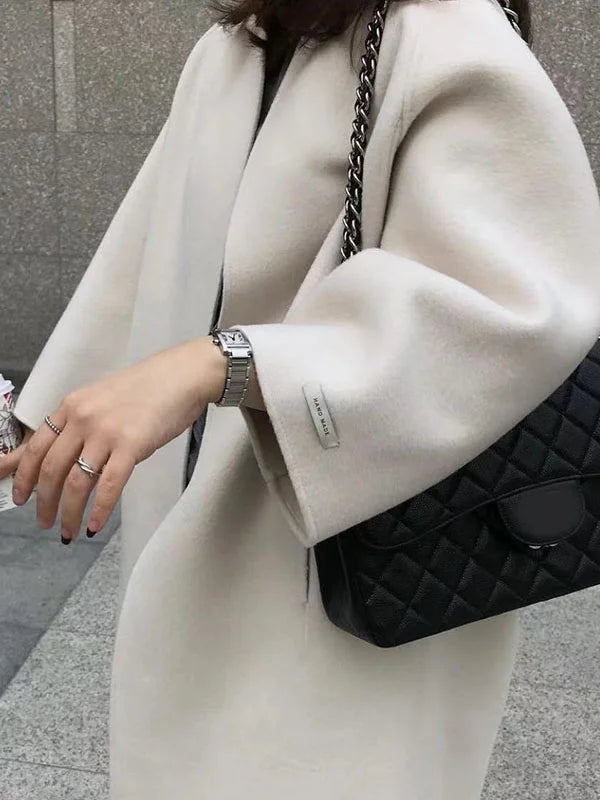 Oversized Open Front Long Coat for Women with Wide Sleeves (8)