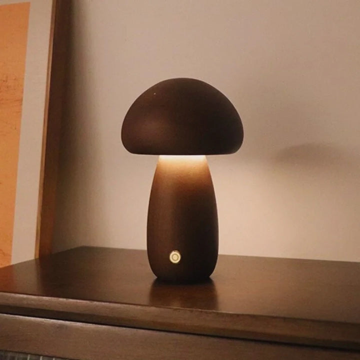 Wooden Table Lamp | Solid Wood Craftsmanship, Cordless & Rechargeable