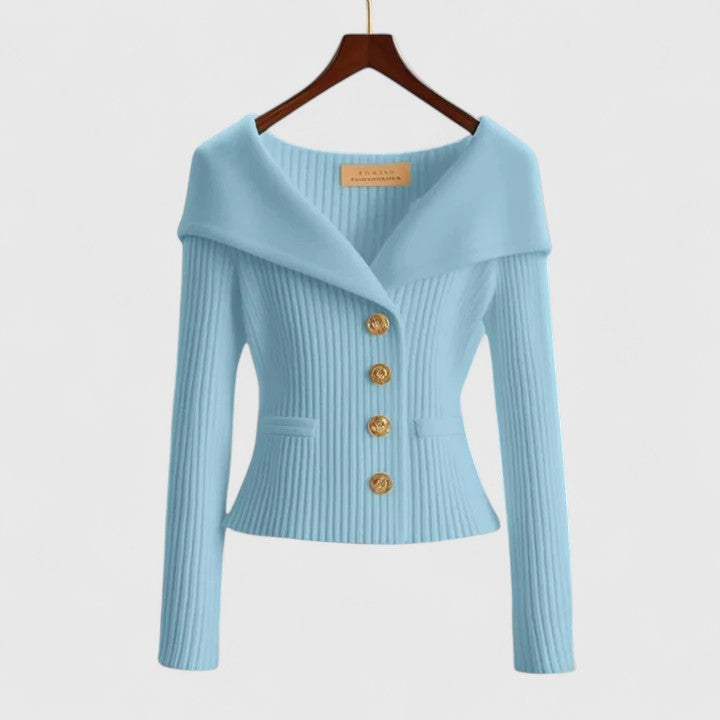 Oversized Cardigan for Women in Yellow in Sky Blue