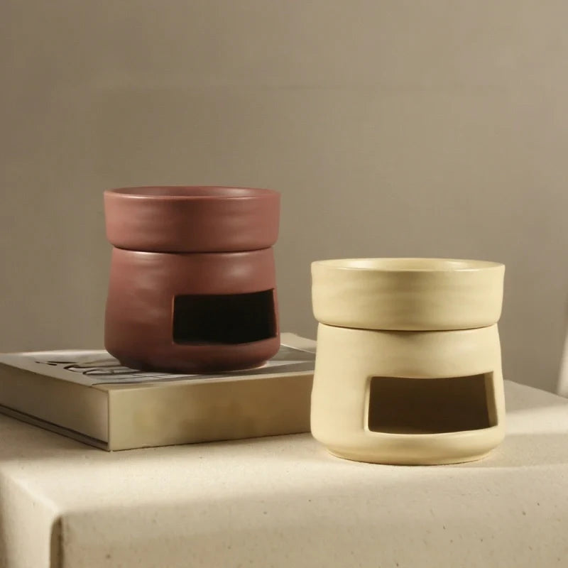 Ceramic Diffuser | Dual-Chamber Functionality, Serene Candle Glow