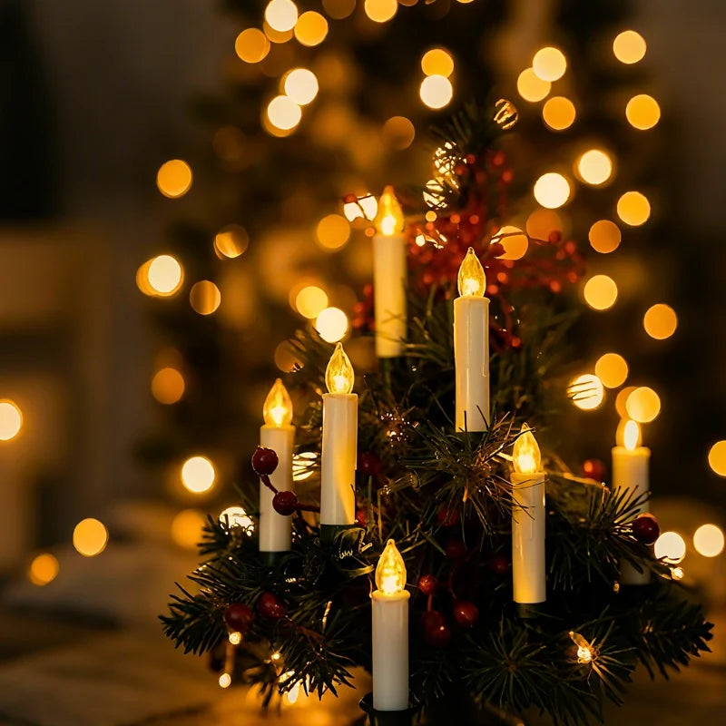 Cordless Clip-On Christmas Candles | Clip-On Versatility