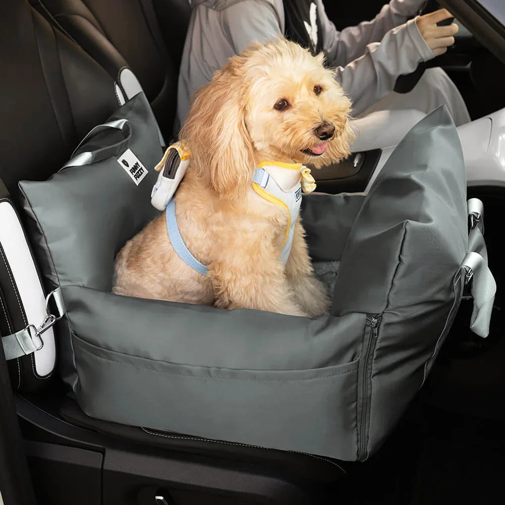 Portable Waterproof Dog Car Booster Seat with LATCH Anchors and Non Slip Base