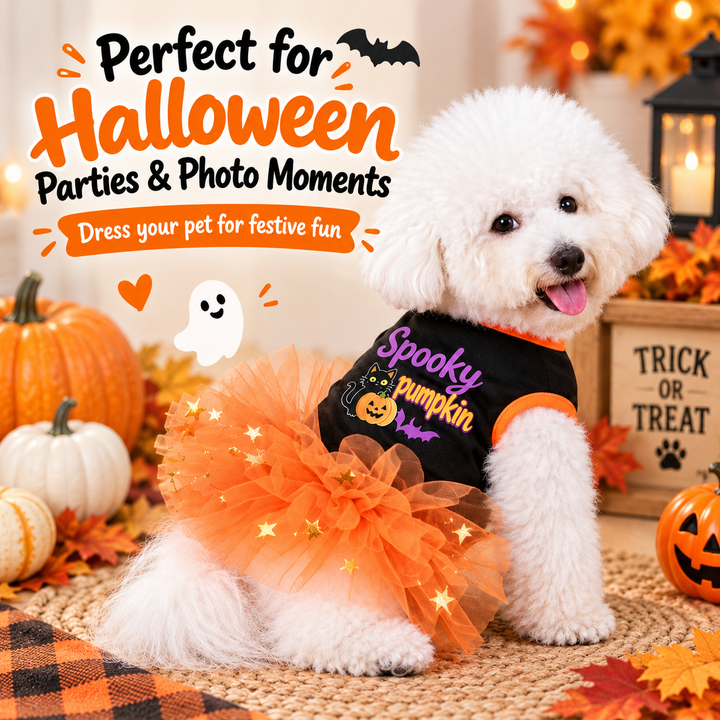 Halloween Dog Tutu Dress for Parties & Photos | Soft Lightweight Costume for Small Dogs