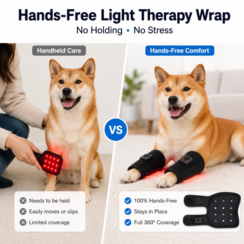 Rechargeable Red Light Therapy Dog Knee Wrap for Senior Dogs