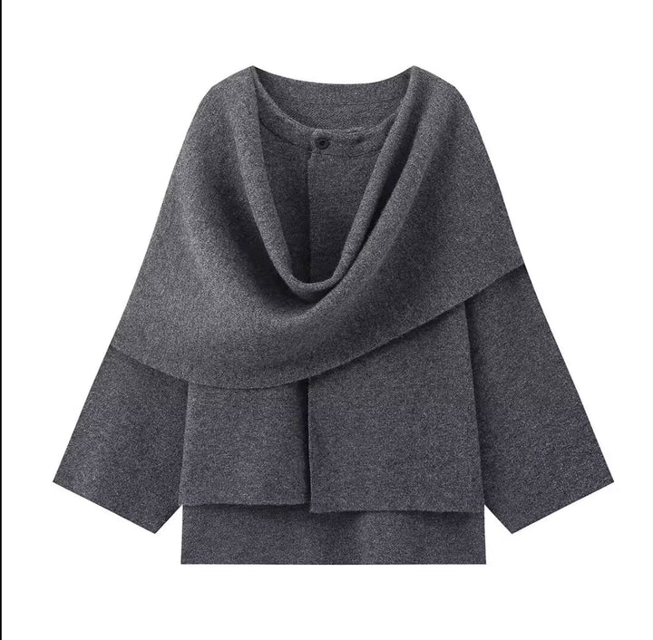Women's Oversized Jumper for Autumn and Winter in Grey