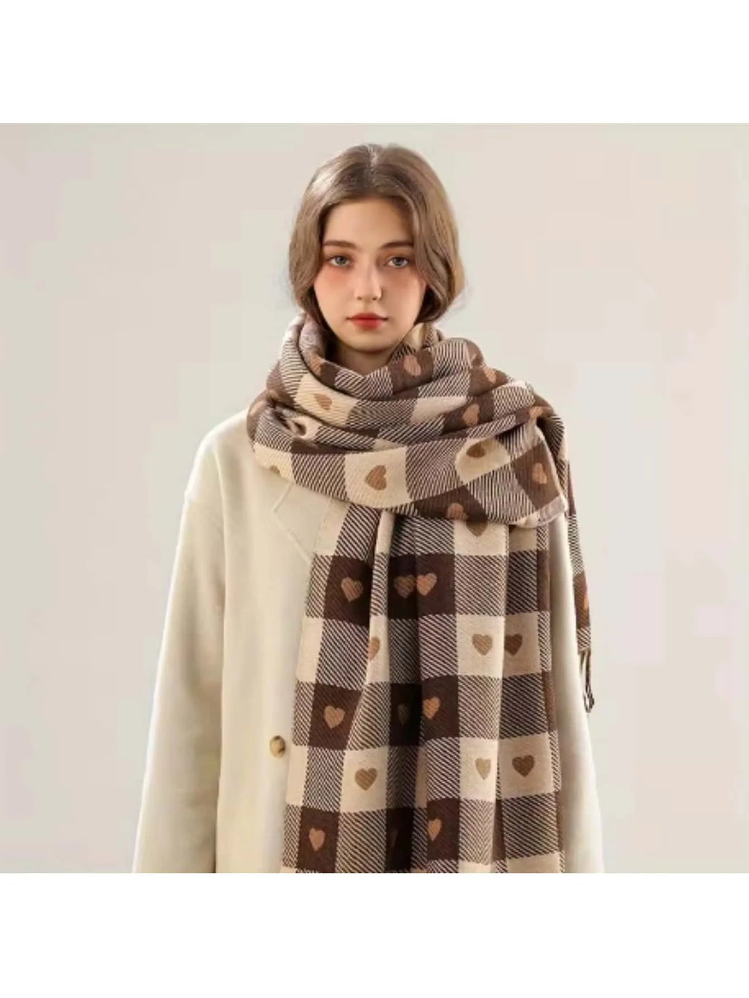 Cosy Checkered Winter Scarf Shawl