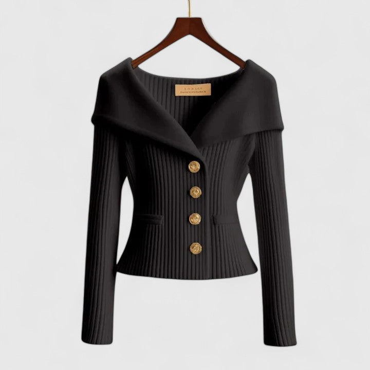 Oversized Cardigan for Women in Yellow in Black