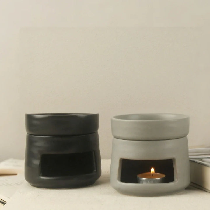 Ceramic Diffuser | Dual-Chamber Functionality, Serene Candle Glow