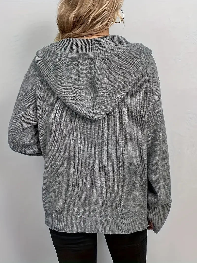 Hooded Button-Front Cardigan for Women, image 2