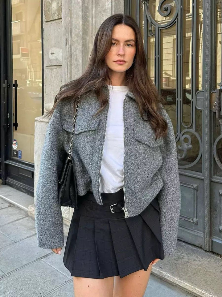Women's Faux-Fur Trim Cropped Teddy Coat for Autumn and Winter, image 7
