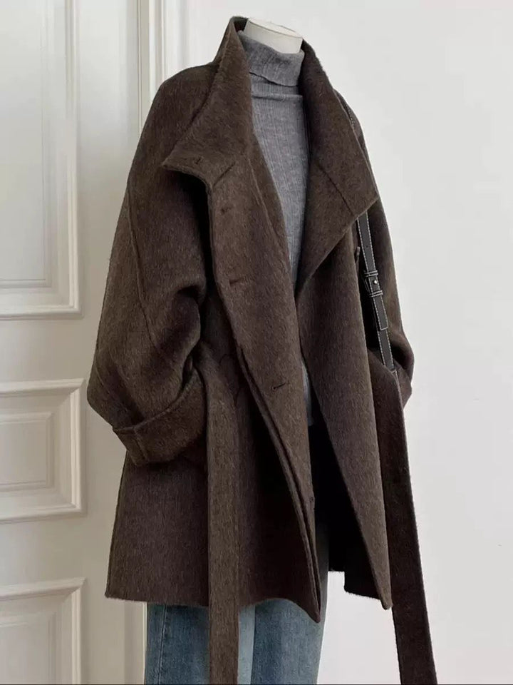 Belted Coat for Women in Brown, image 4